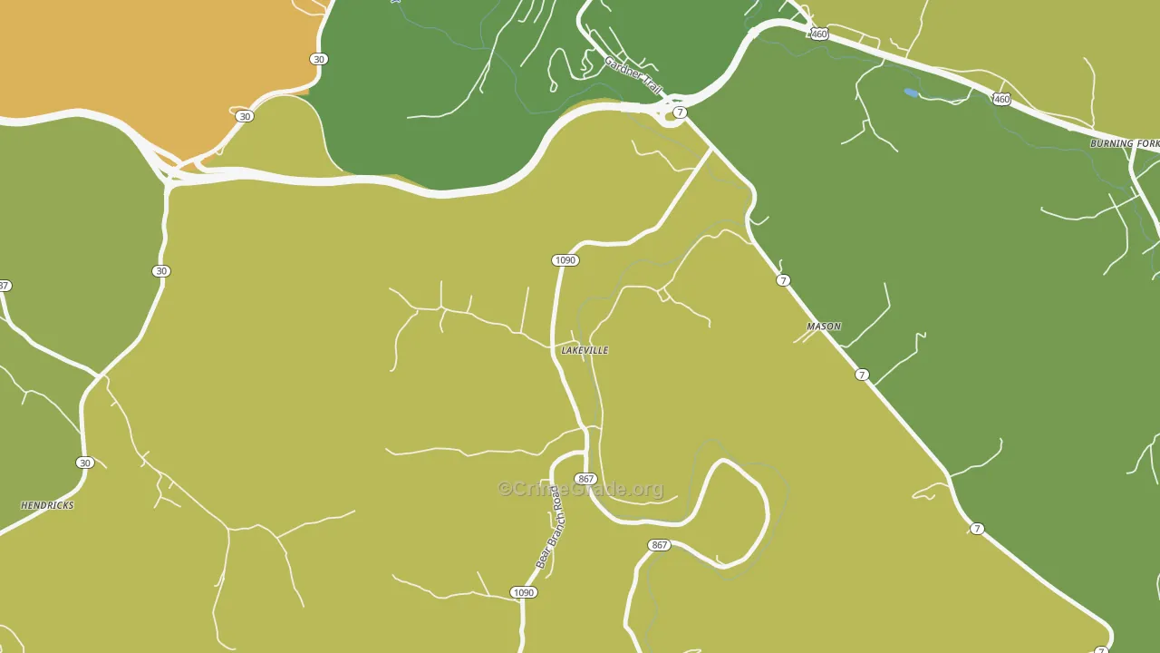 Lakeville, KY Map of Murder Rates