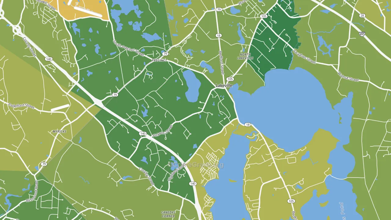 Lakeville, MA Map of Murder Rates
