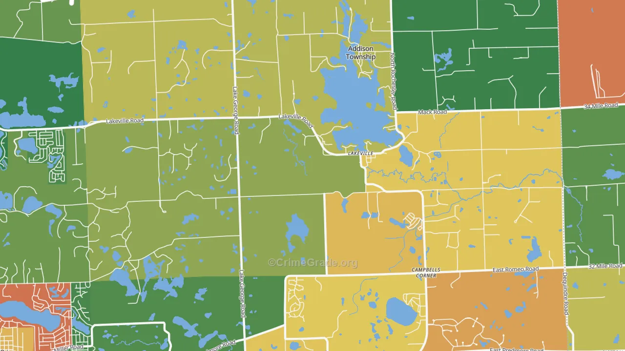 Lakeville, MI Map of Murder Rates