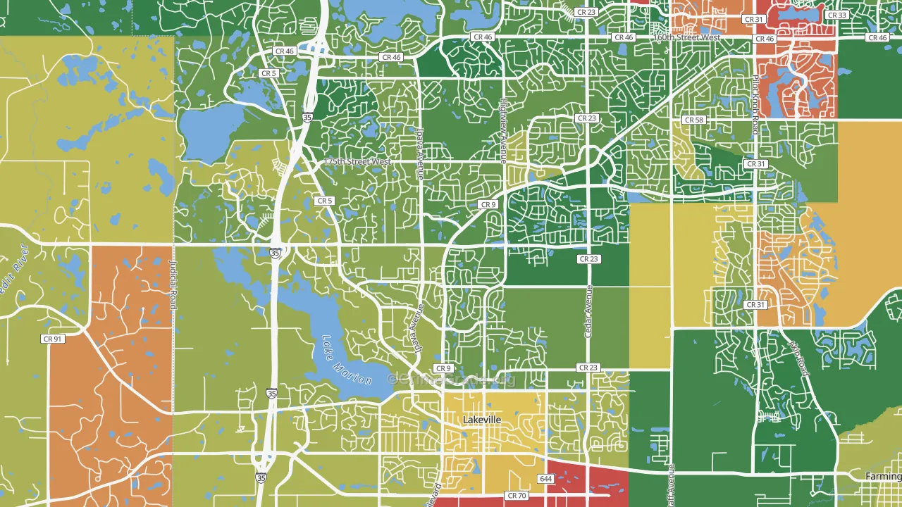 Lakeville, MN Map of Murder Rates