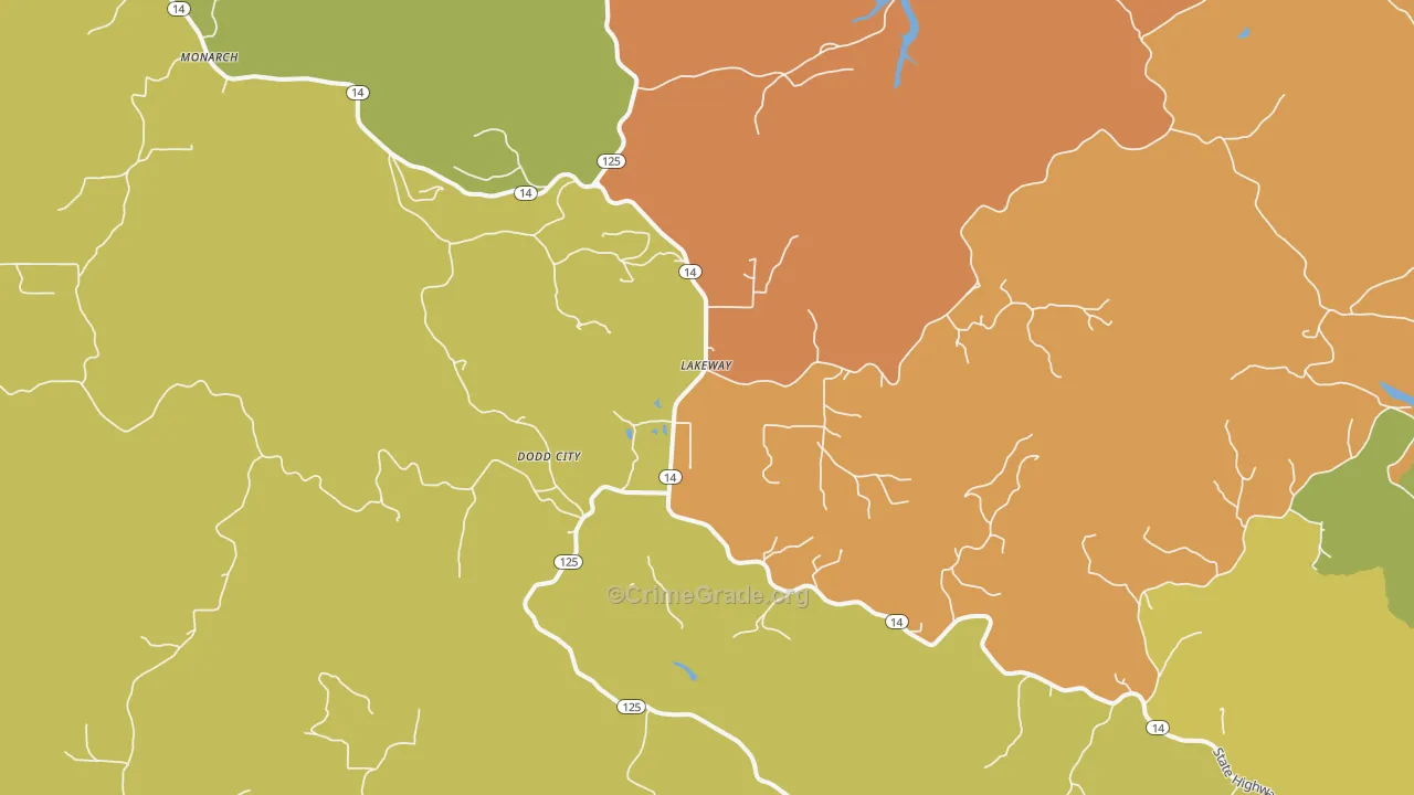 Lakeway, AR Map of Murder Rates