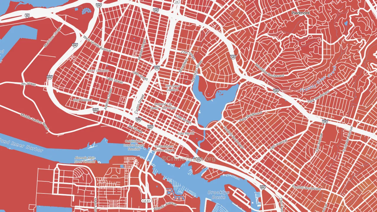 Lakewide, Oakland, CA Map of Murder Rates