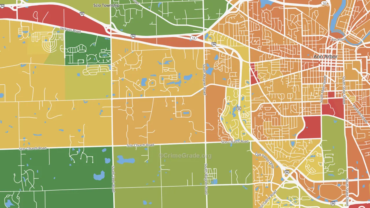 Lakewood, Ann Arbor, MI Map of Murder Rates