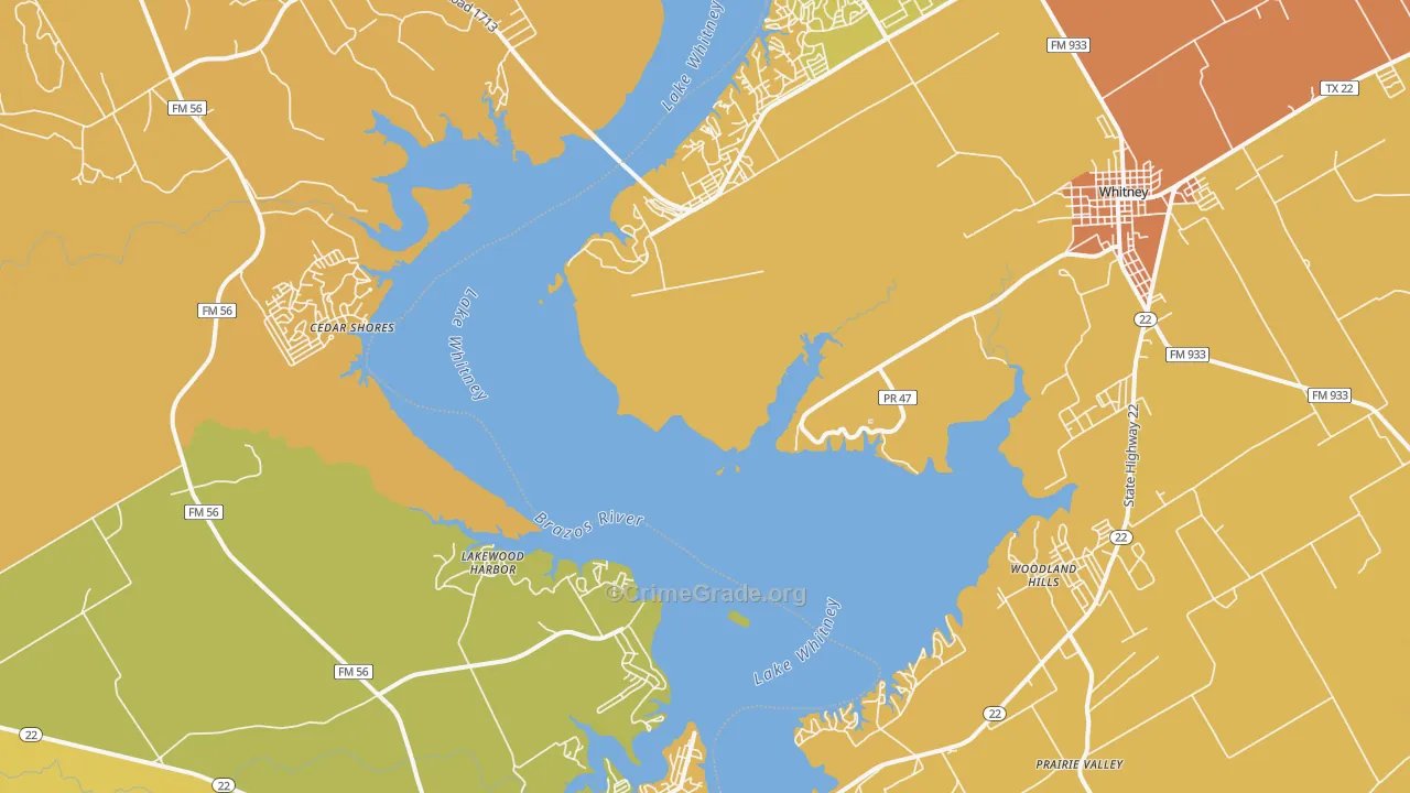 Lakewood Harbor, TX Map of Murder Rates