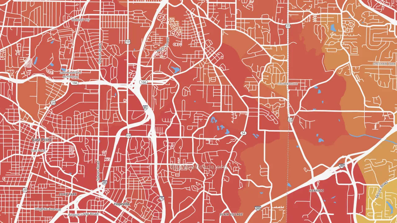 Lakewood Heights, Atlanta, GA Map of Murder Rates
