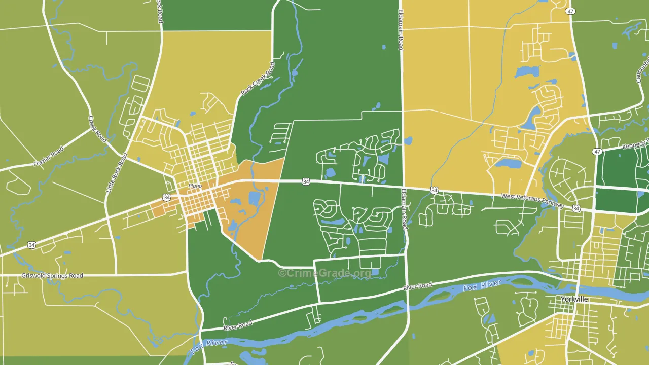 Lakewood Springs, Plano, IL Map of Murder Rates