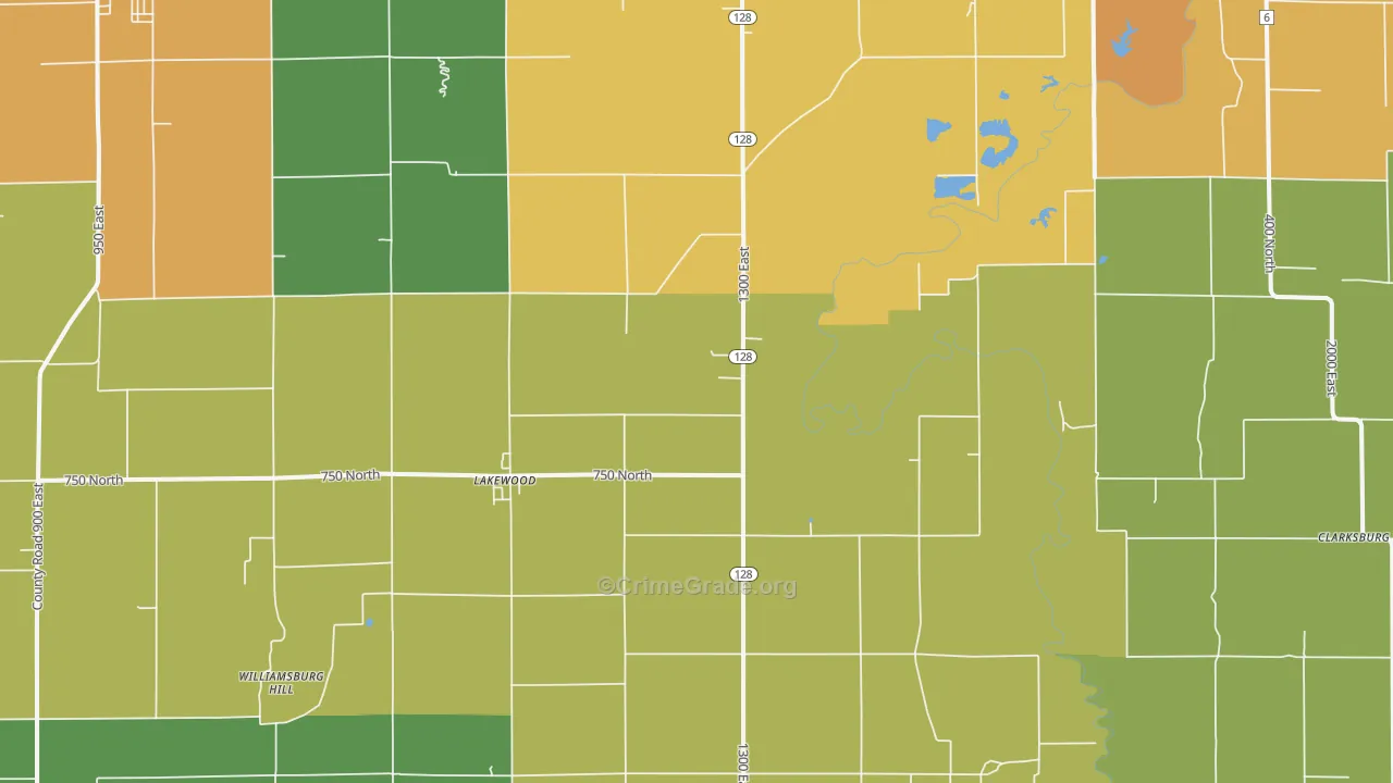 Lakewood Township, IL Map of Murder Rates