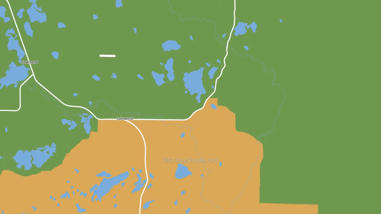 Lakewood, WI Map of Murder Rates