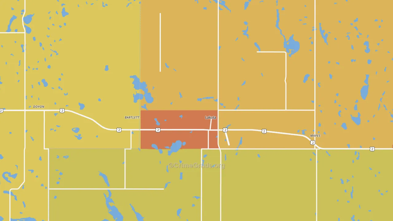 Lakota, ND Map of Murder Rates