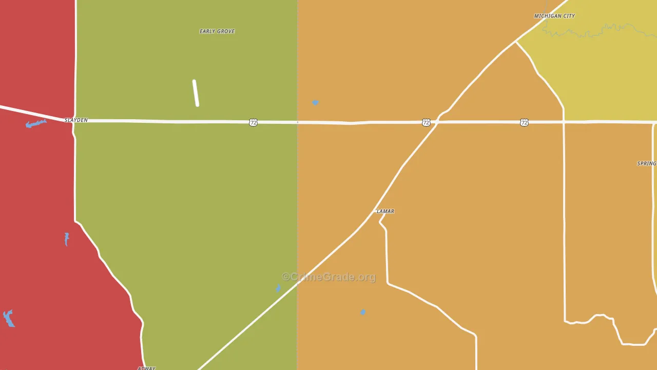 Lamar, MS Map of Murder Rates