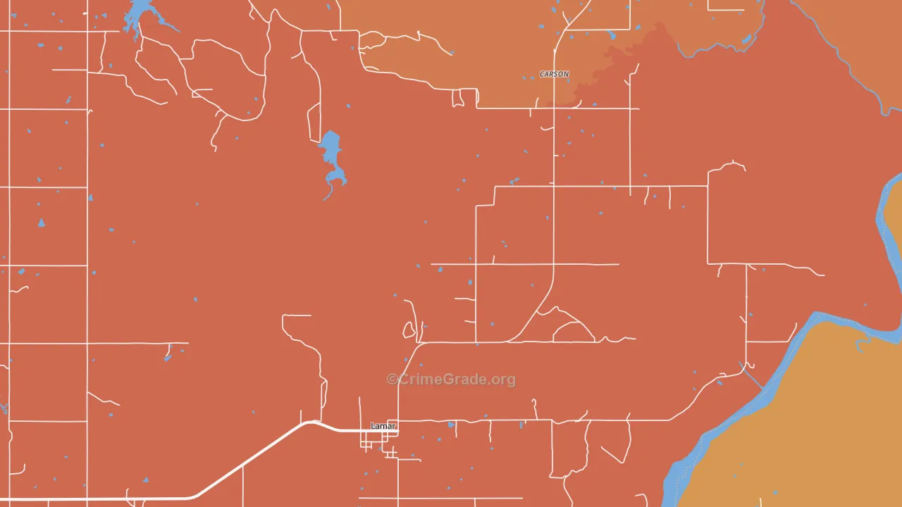 Lamar, OK Map of Murder Rates