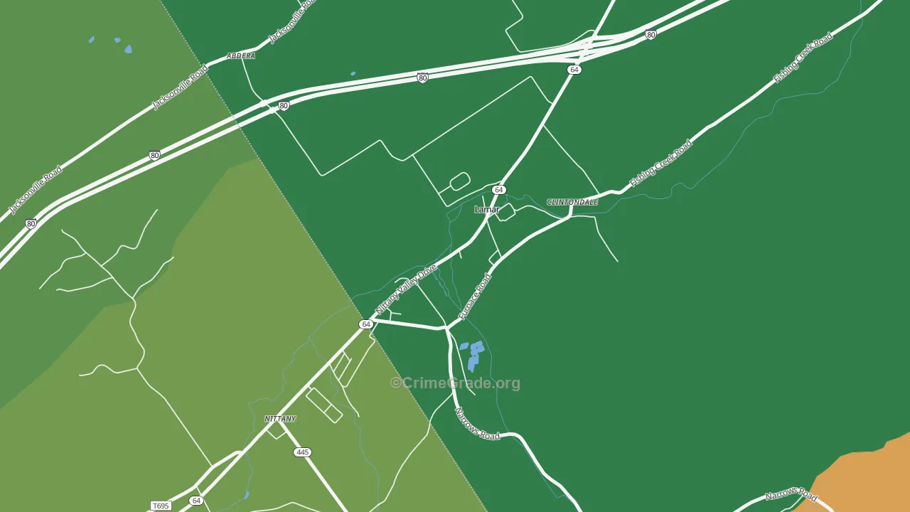 Lamar, PA Map of Murder Rates