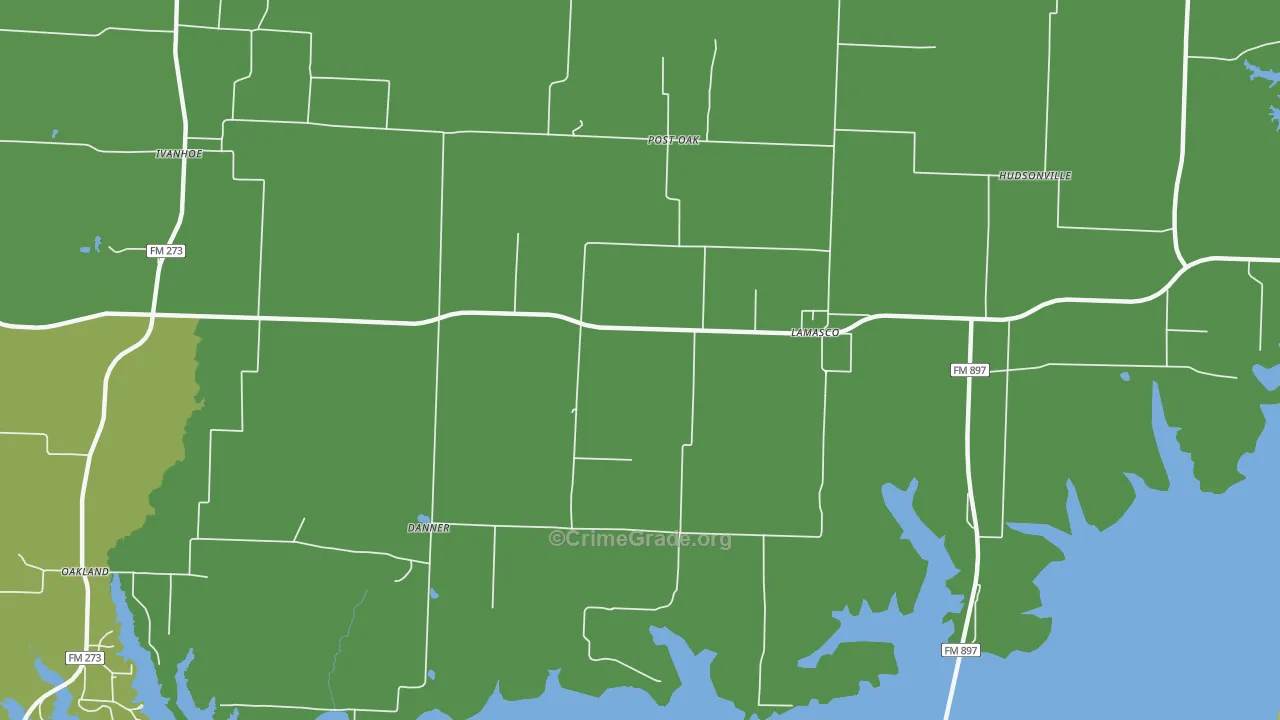 Lamasco, TX Map of Murder Rates