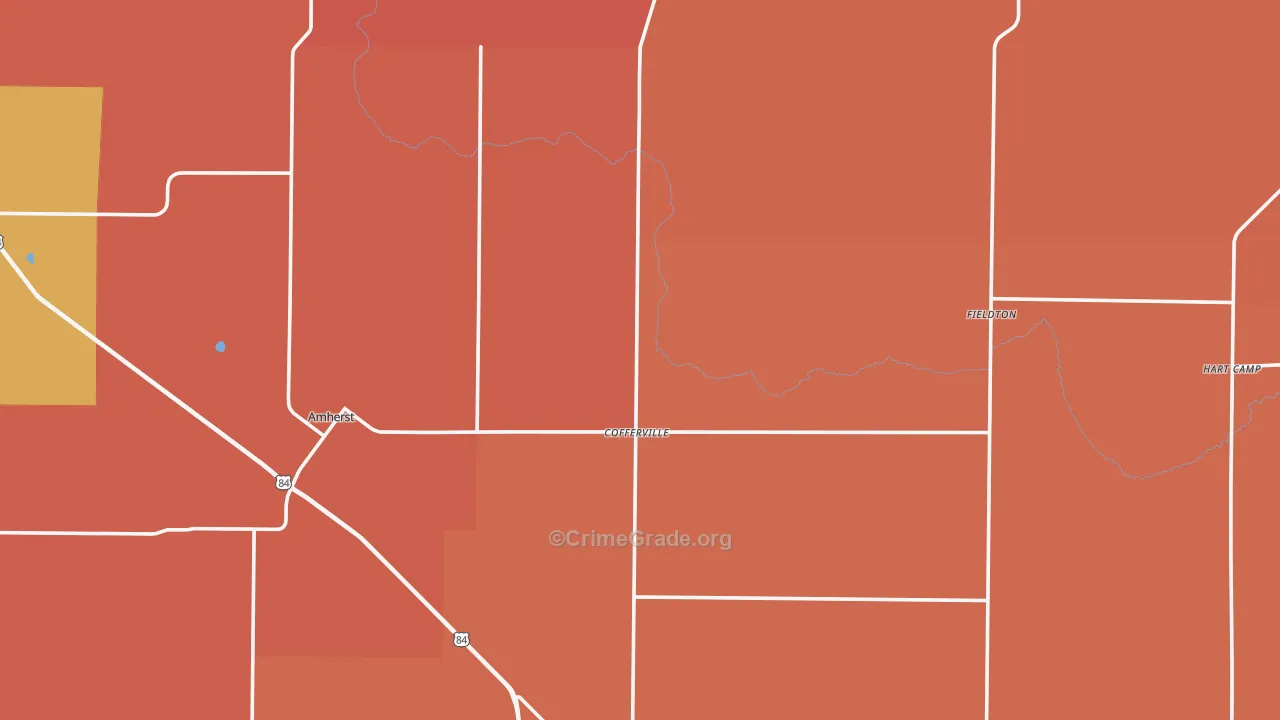 Lamb County, TX Map of Murder Rates
