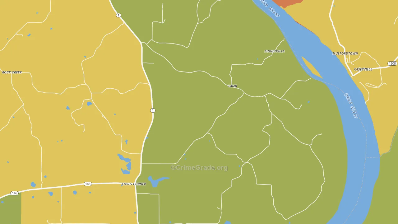 Lamb, IL Map of Murder Rates