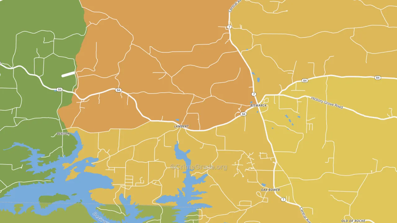 Lambert, AR Map of Murder Rates