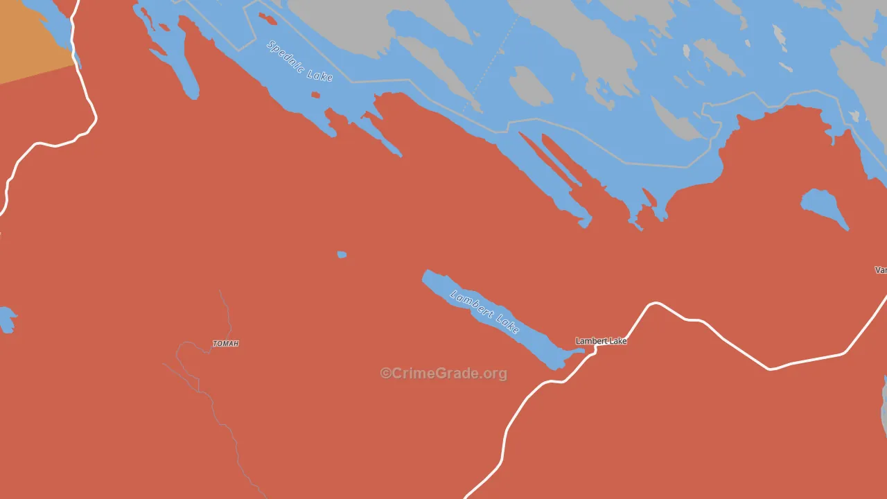 Lambert Lake, ME Map of Murder Rates