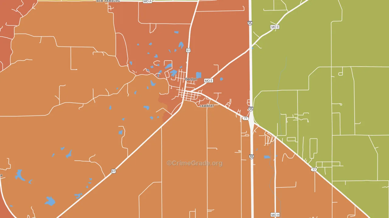 Lambert, MO Map of Murder Rates