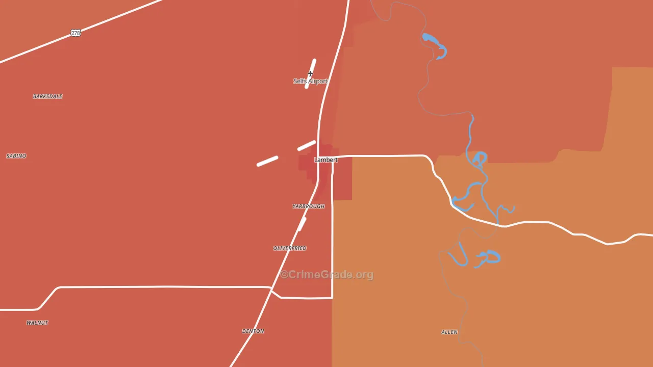 Lambert, MS Map of Murder Rates
