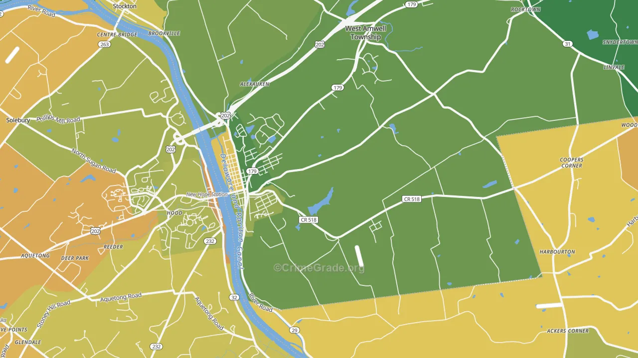 Lambertville, NJ Map of Murder Rates