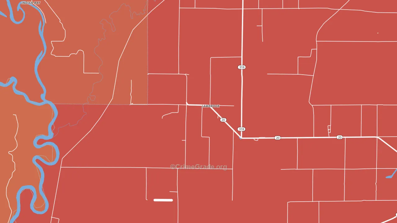 Lambrook, AR Map of Murder Rates