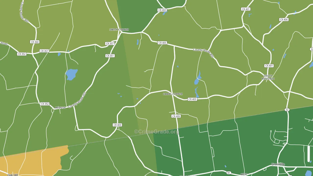 Lambs Corner, NY Map of Murder Rates