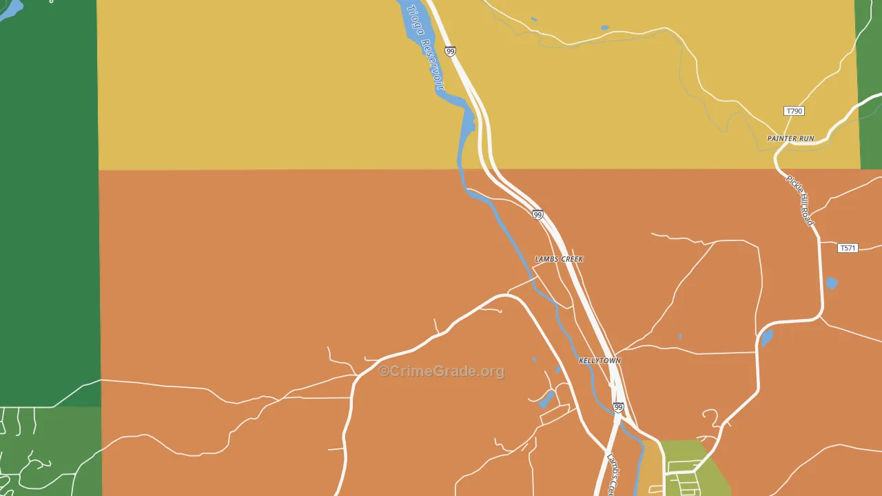 Lambs Creek, PA Map of Murder Rates