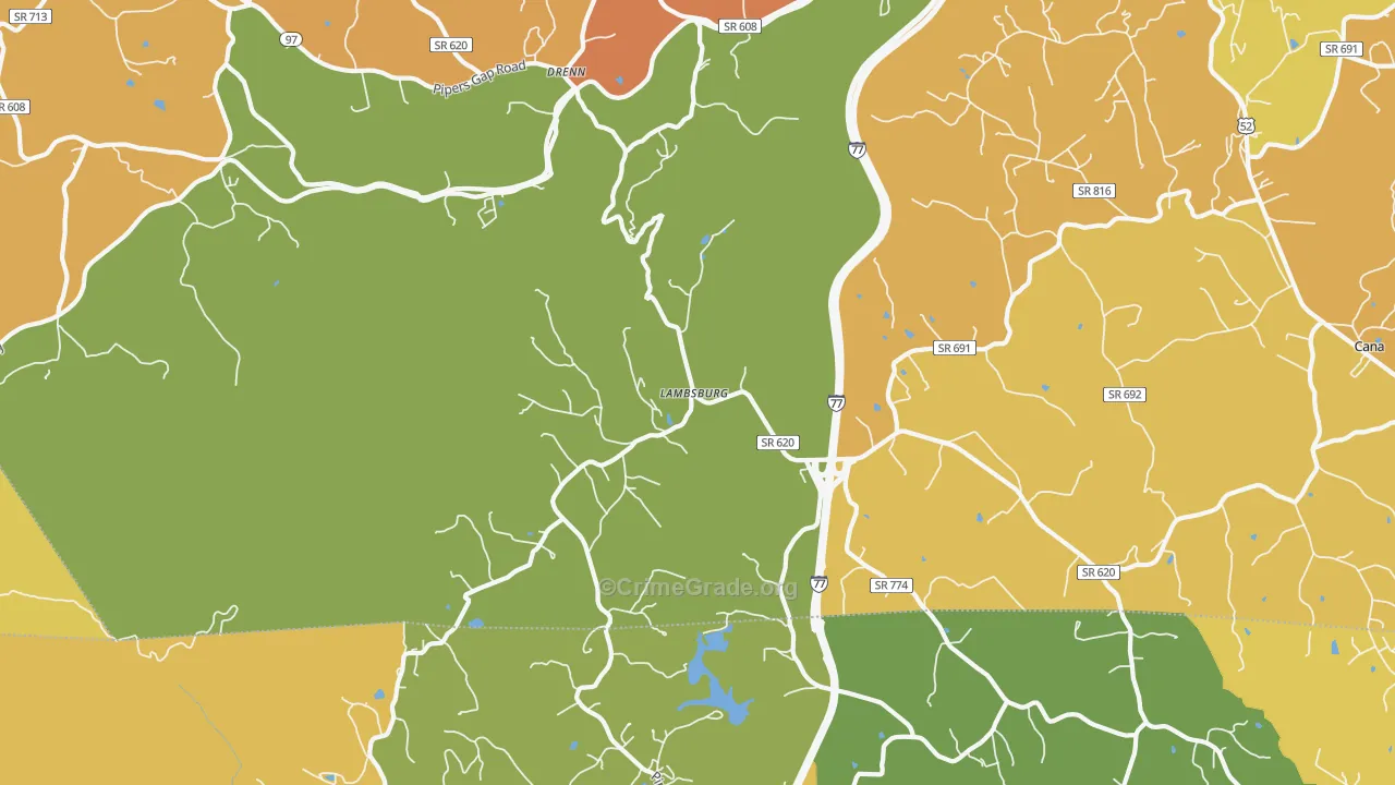 Lambsburg, VA Map of Murder Rates