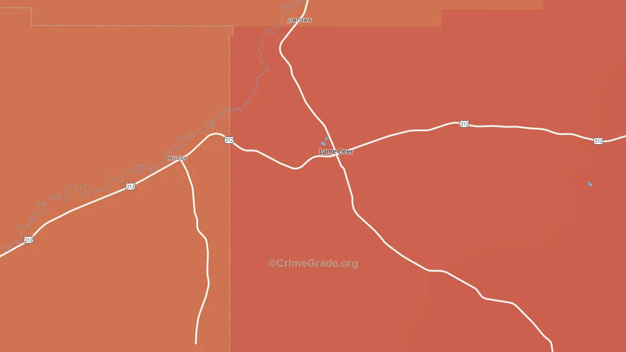 Lame Deer, MT Map of Murder Rates