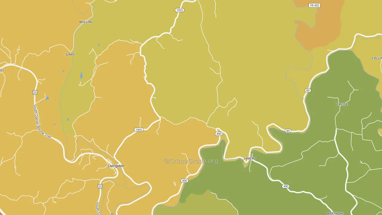 Lamero, KY Map of Murder Rates