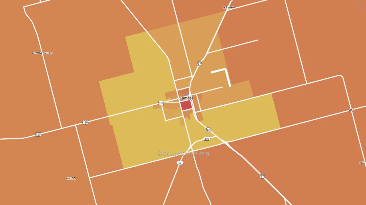 Lamesa, TX Map of Murder Rates