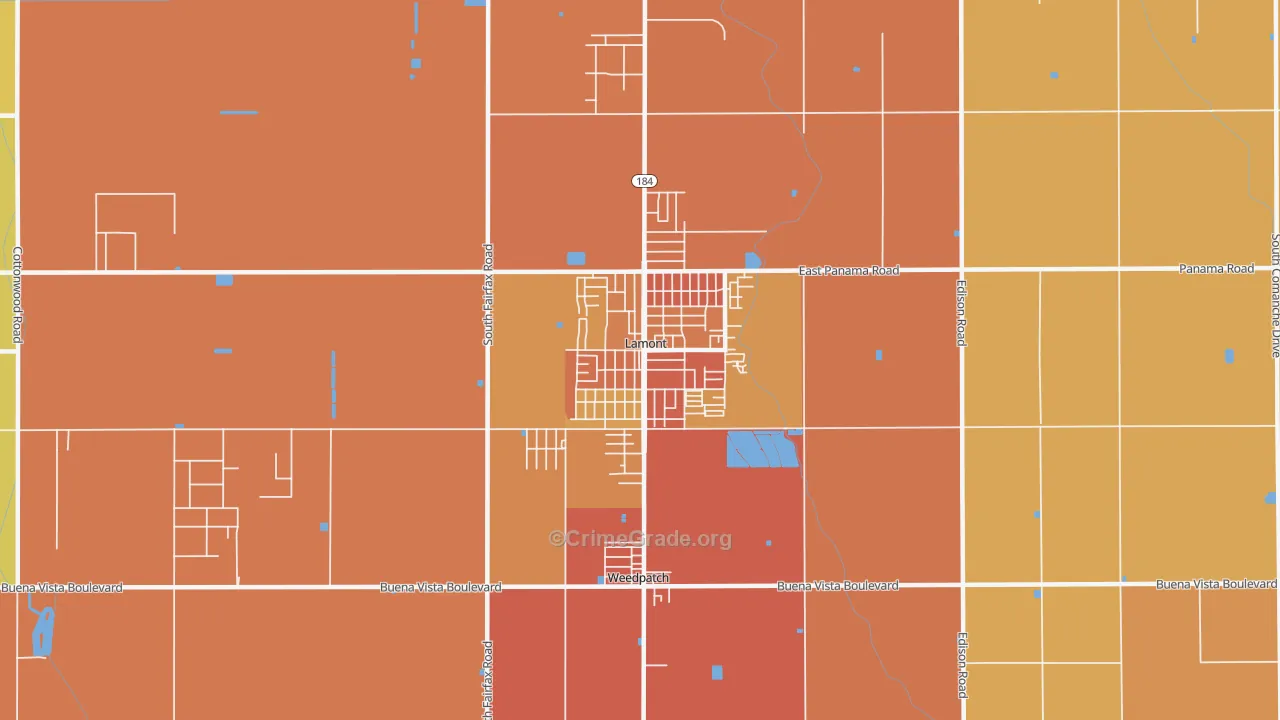 Lamont, CA Map of Murder Rates
