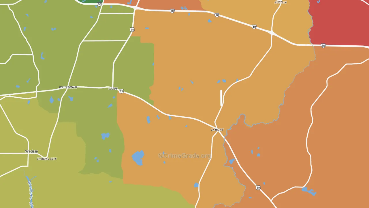 Lamont, FL Map of Murder Rates