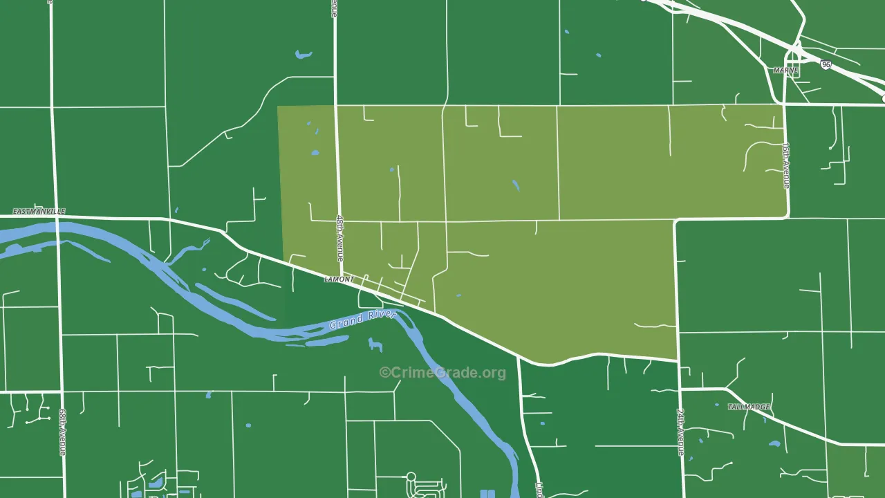 Lamont, MI Map of Murder Rates