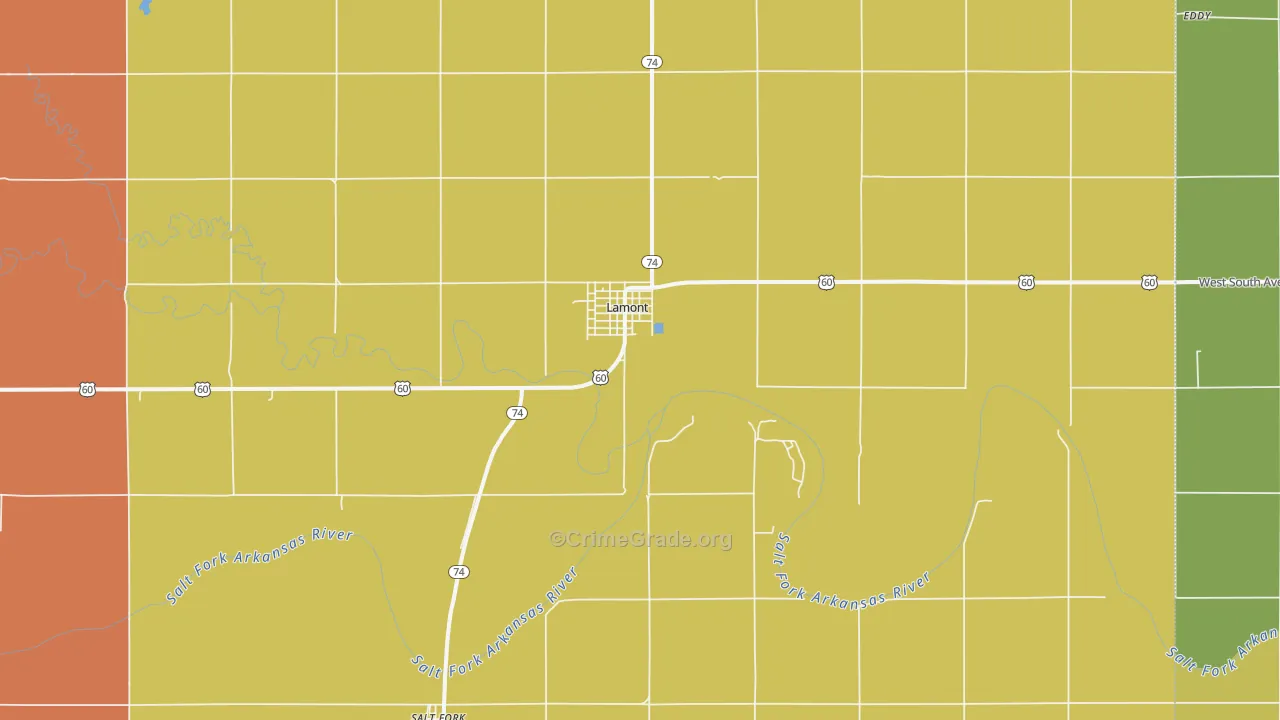 Lamont, OK Map of Murder Rates