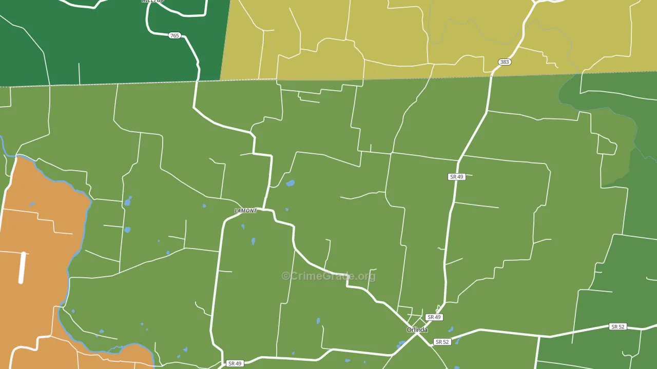 Lamont, TN Map of Murder Rates