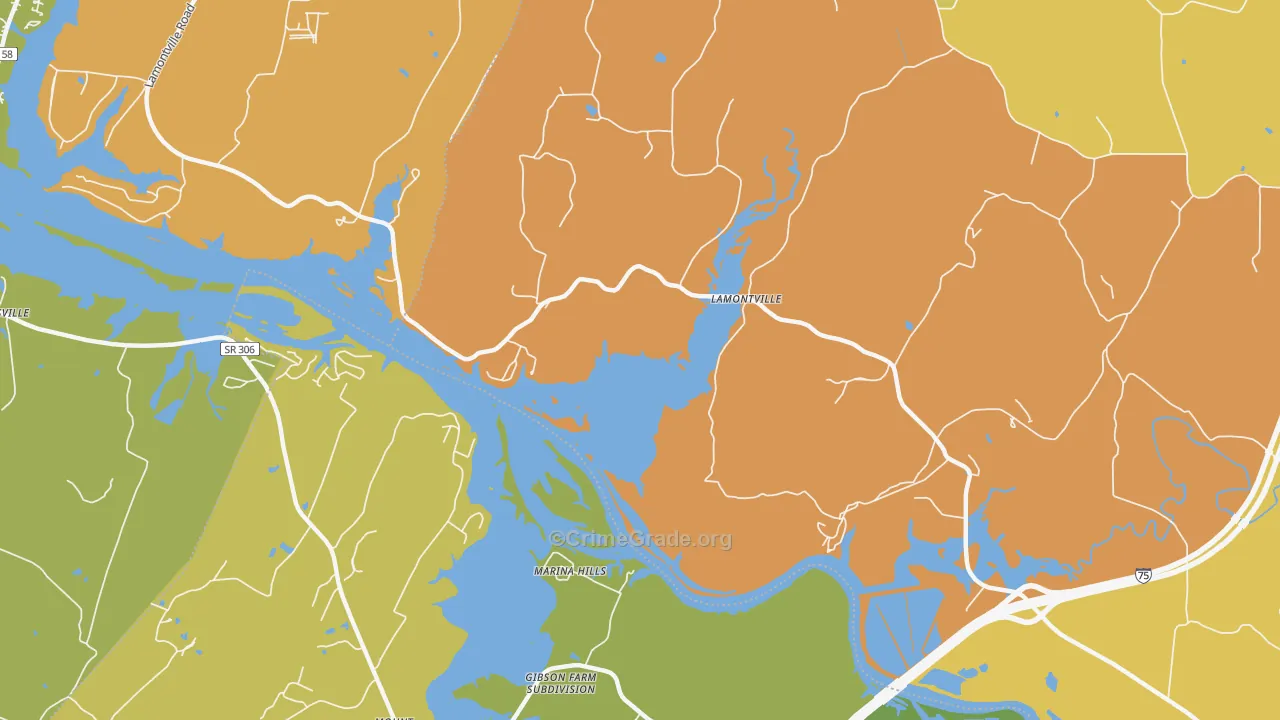Lamontville, TN Map of Murder Rates