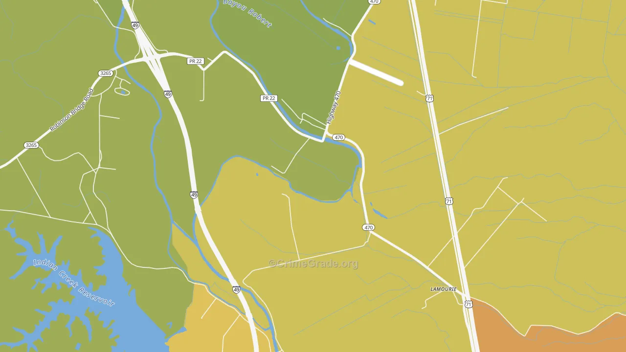 Lamourie, LA Map of Murder Rates