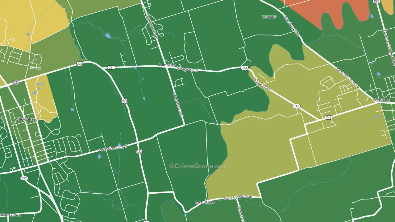 Lampeter, PA Map of Murder Rates