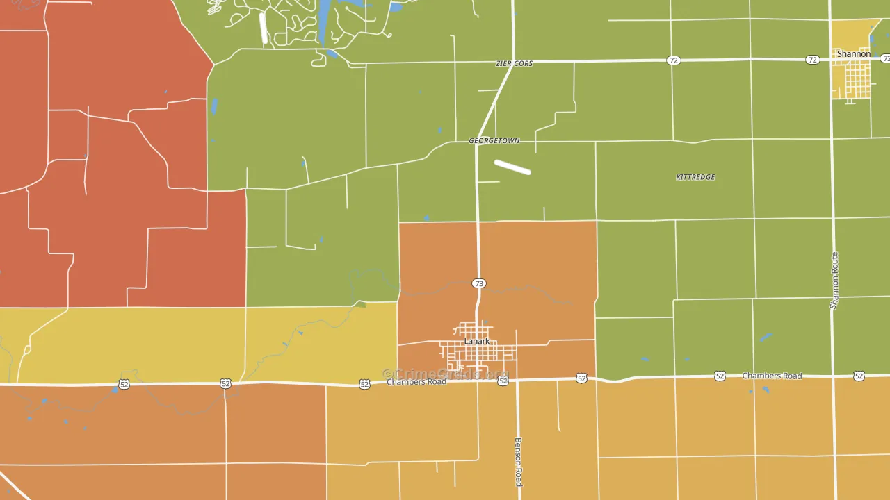 Lanark, IL Map of Murder Rates