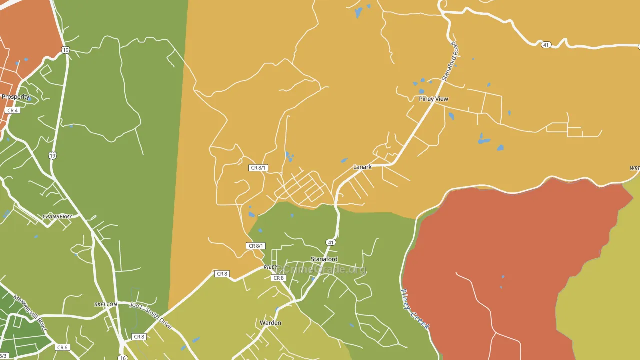 Lanark, WV Map of Murder Rates
