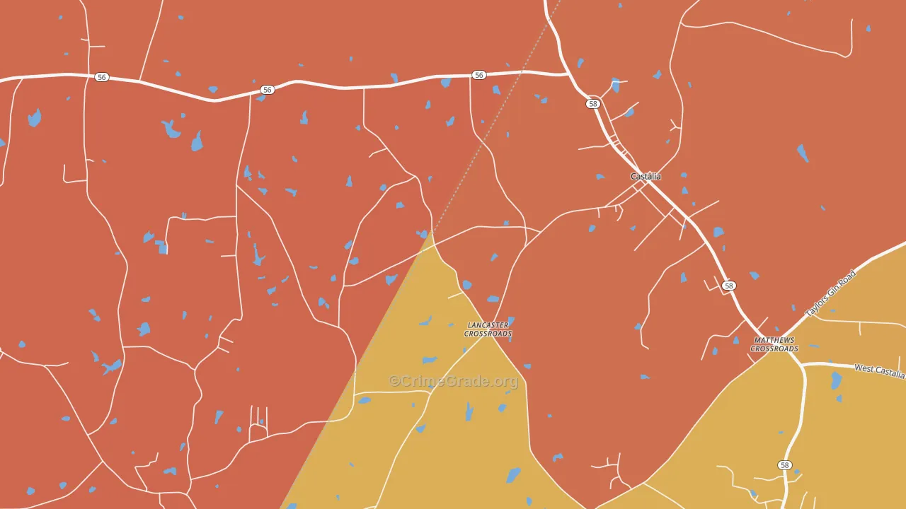 Lancaster Crossroads, NC Map of Murder Rates