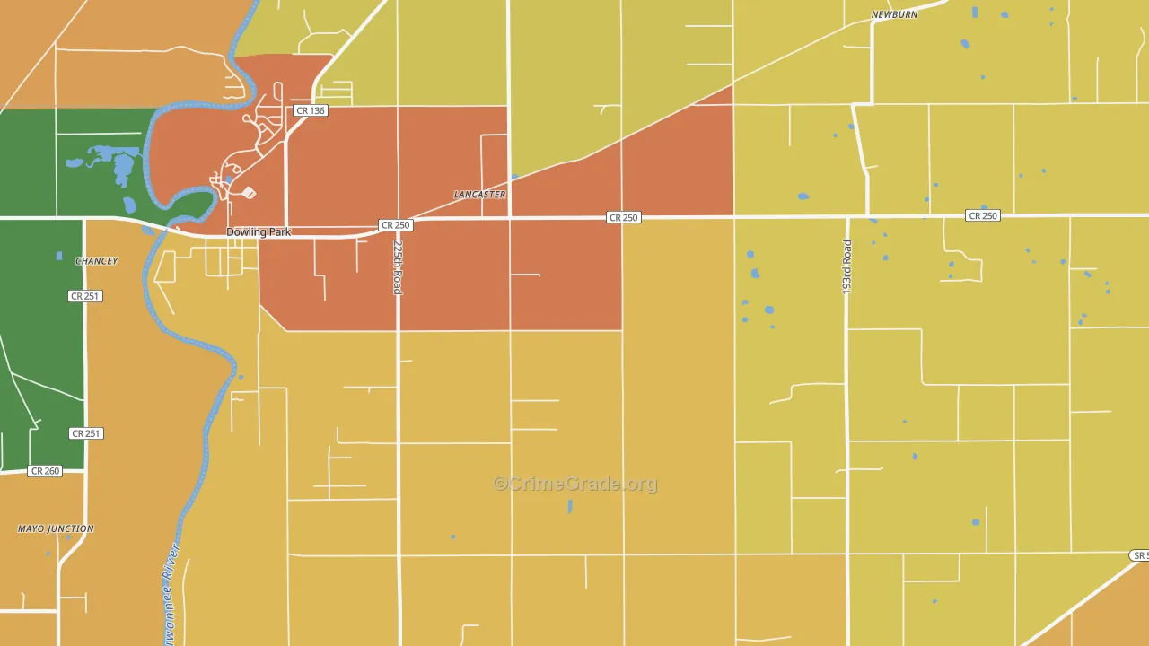 Lancaster, FL Map of Murder Rates