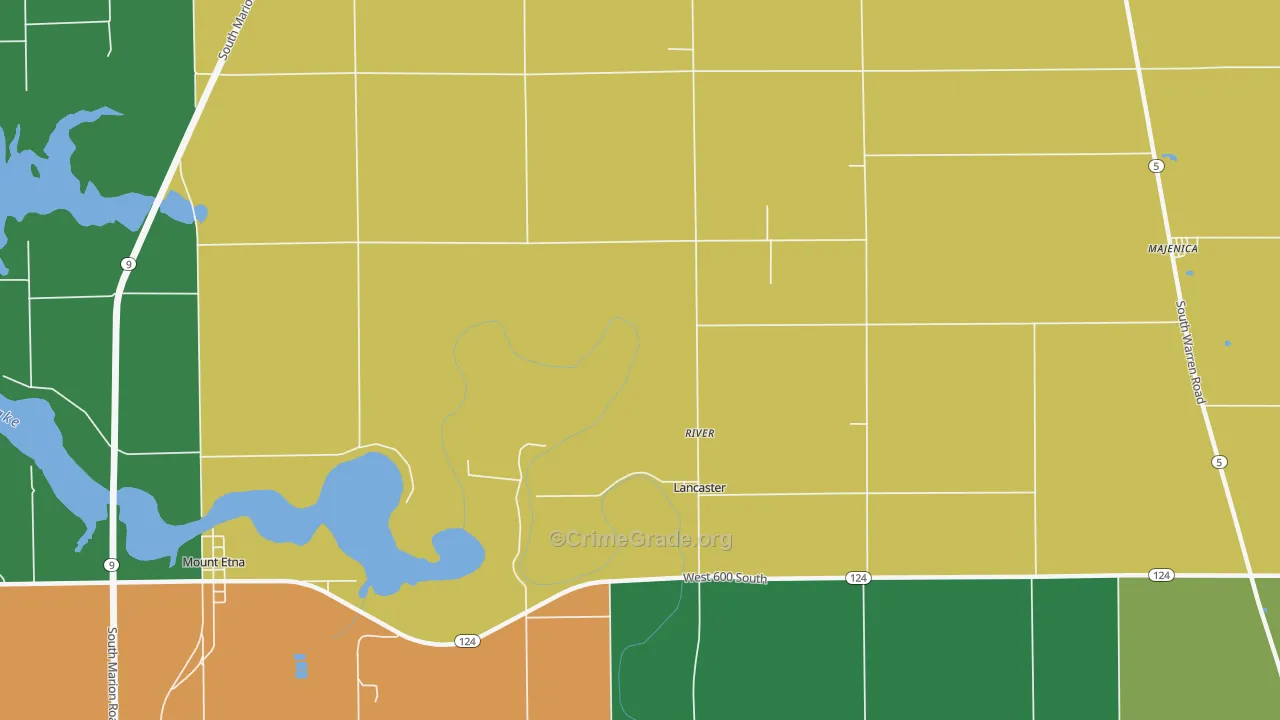 Lancaster, IN Map of Murder Rates