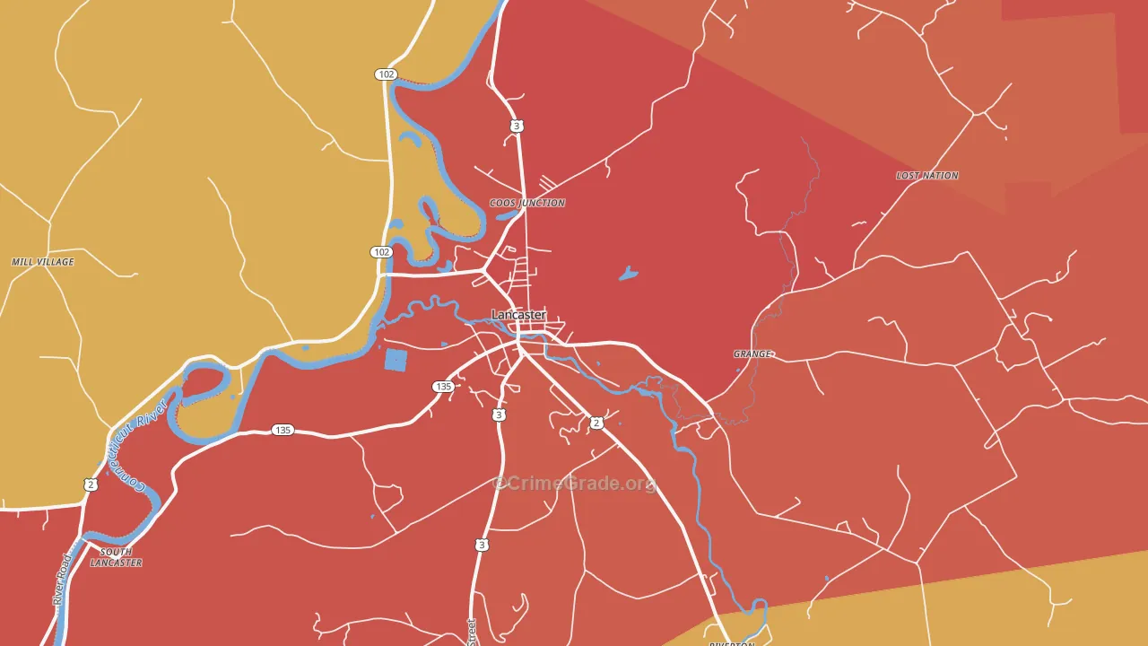 Lancaster, NH Map of Murder Rates