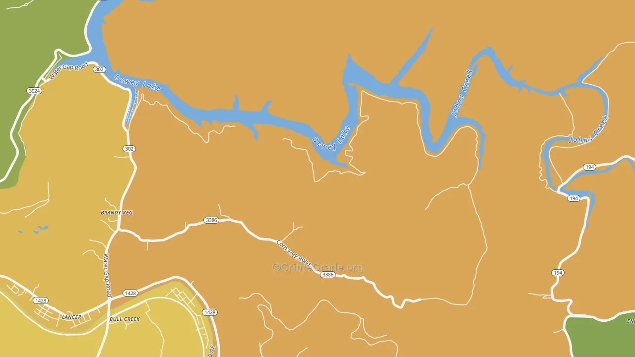 Lancer, KY Map of Murder Rates