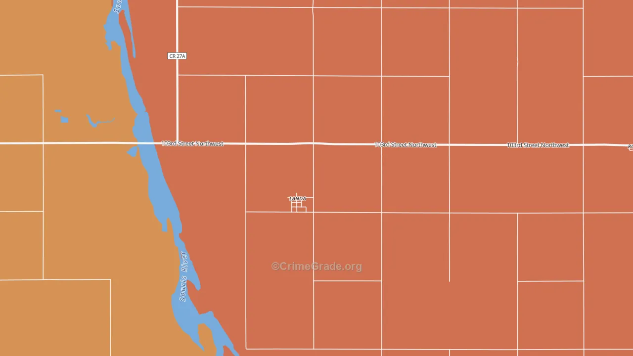 Landa, ND Map of Murder Rates