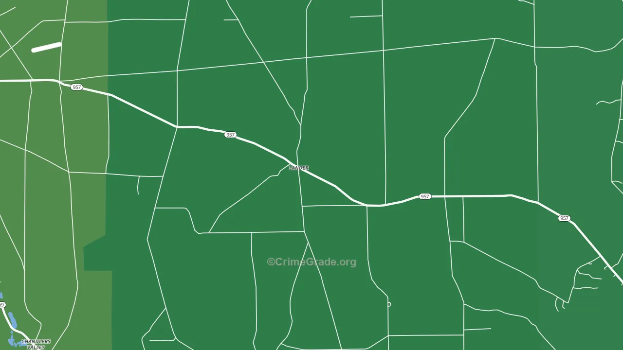 Lander, PA Map of Murder Rates