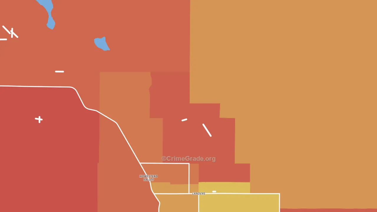 Landers, CA Map of Murder Rates