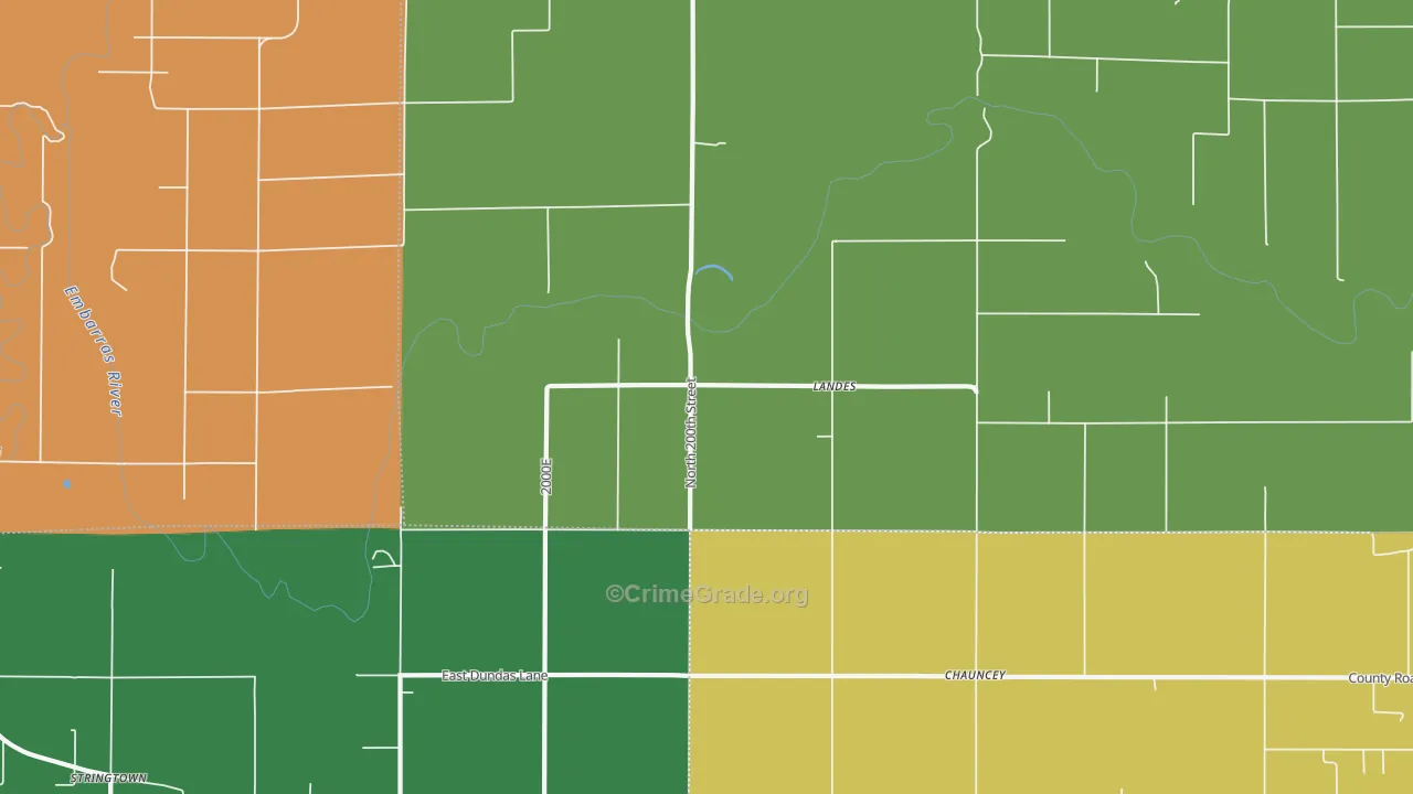 Landes, IL Map of Murder Rates